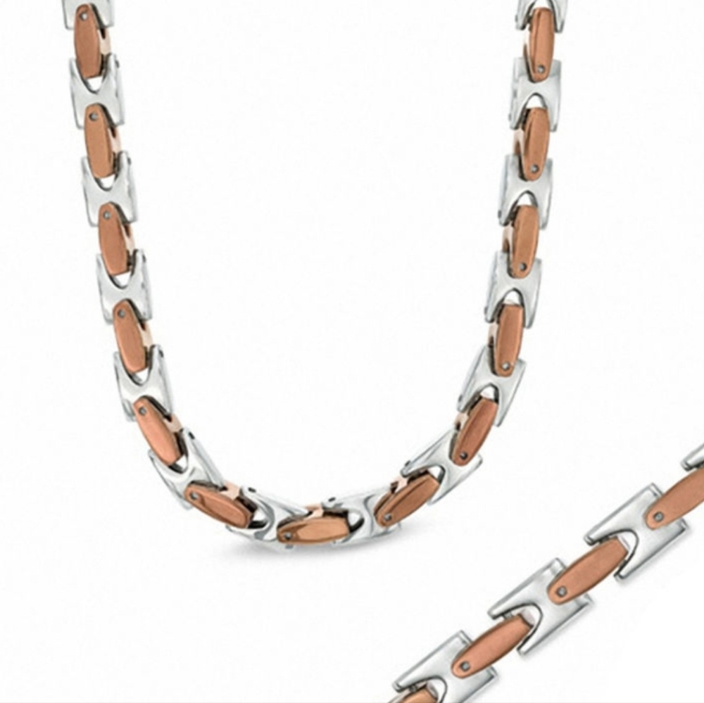 ***BRAND NEW*** SHAQUILLE O'NEAL TWO TONE NECKLACE AND BRACELET